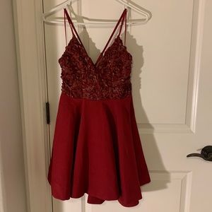 Red skater dress